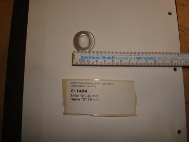 Ziffer "0" 30mm,Silber,Chrom,P/M12-18