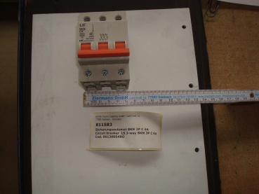 Circuit breaker,3-pole,6A,BKN C6 3P