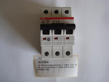UL circuit breaker C 10ka 32A 3 pole, S203U-C32