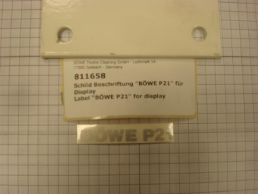 Label "BÖWE P21" for display