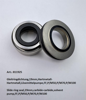 Slide ring seal,19mm,carbide-carbide,solvent + sludge pump,FF,P/M50,P/M70,P/M100