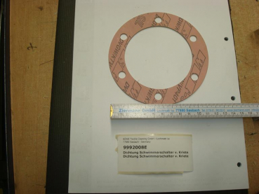 Gasket,round,88x128x2mm,6-holes,float switch,Kriete steamboiler