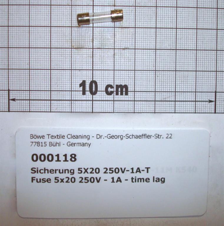 Fuse,5x20mm,250V-1A-time lag
