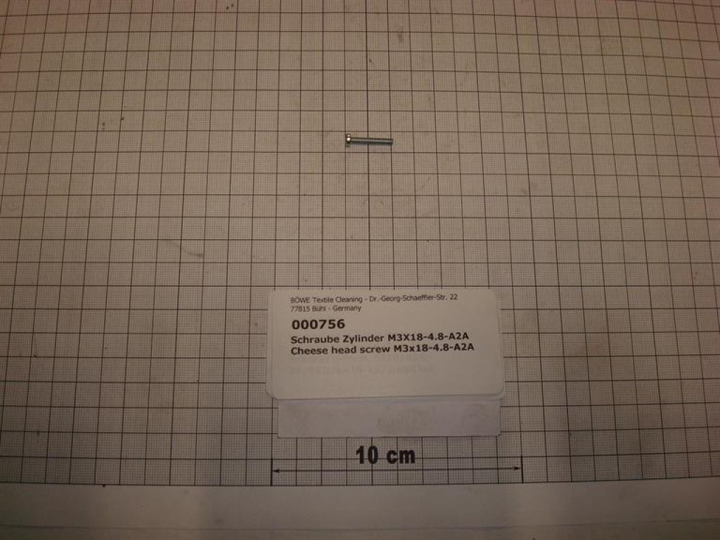 Cylinder screw DIN84,M3x18mm,4.8,galvanized
