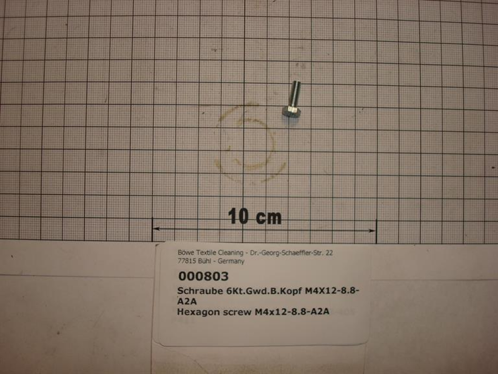 Hexagon screw DIN933,M4x12mm,8.8,galvanized