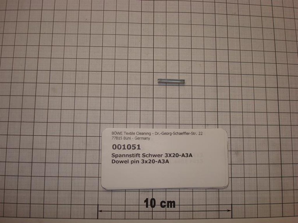 Dowel pin,DIN1481,3x20mm,galvanized