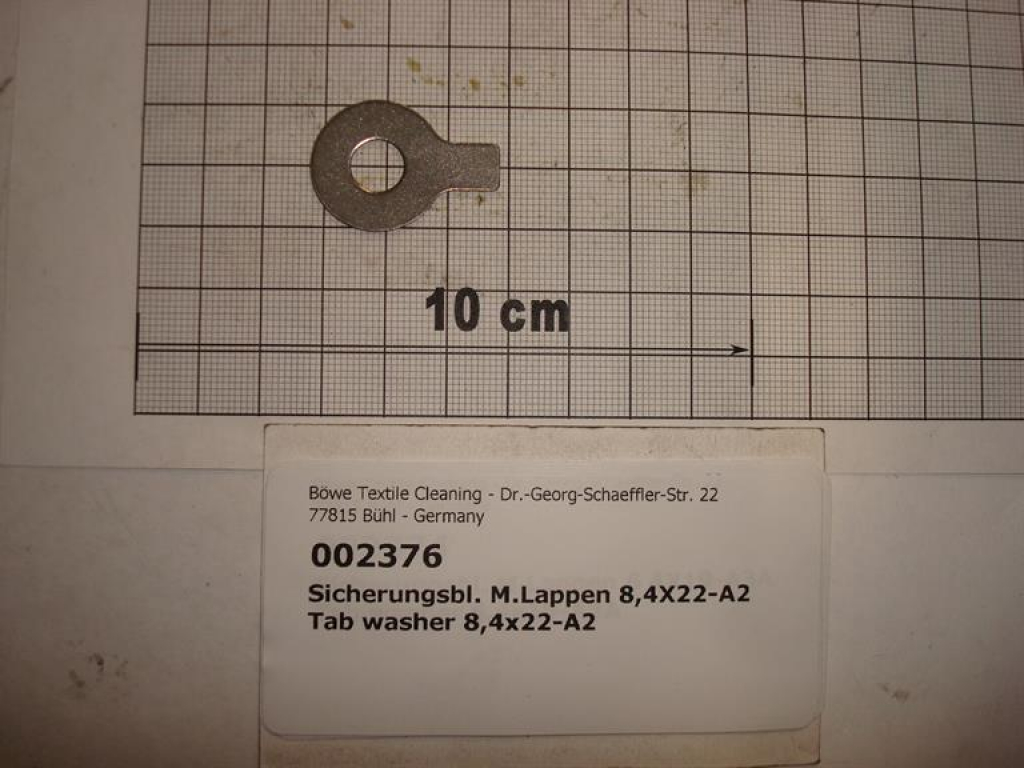 Locking plate,8,4x22mm,A2 stainless steel,DIN93