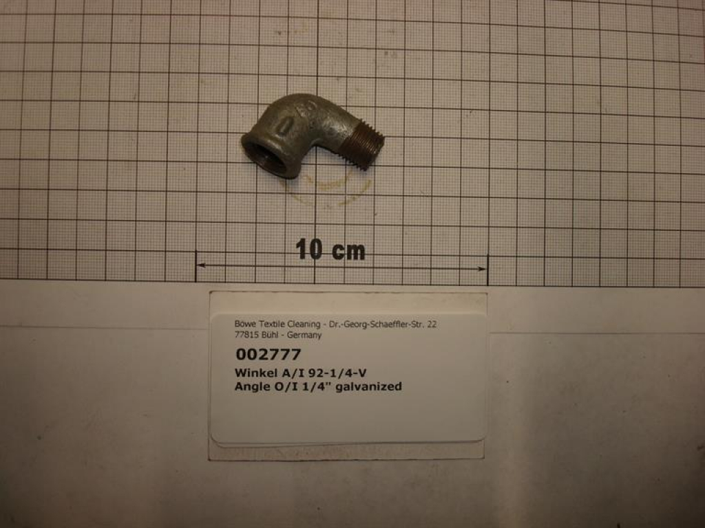 Elbow,92V08,I/O,1/4",90°,galvanized