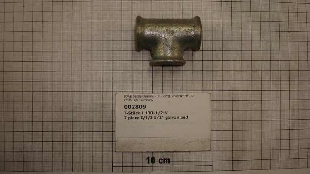 T-piece,130V15,1/2",galvanized