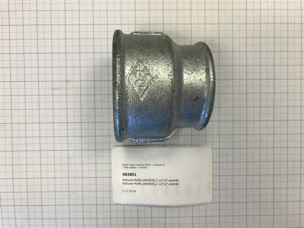 Reducing socket,240V6550,2 1/2"x2",galvanized