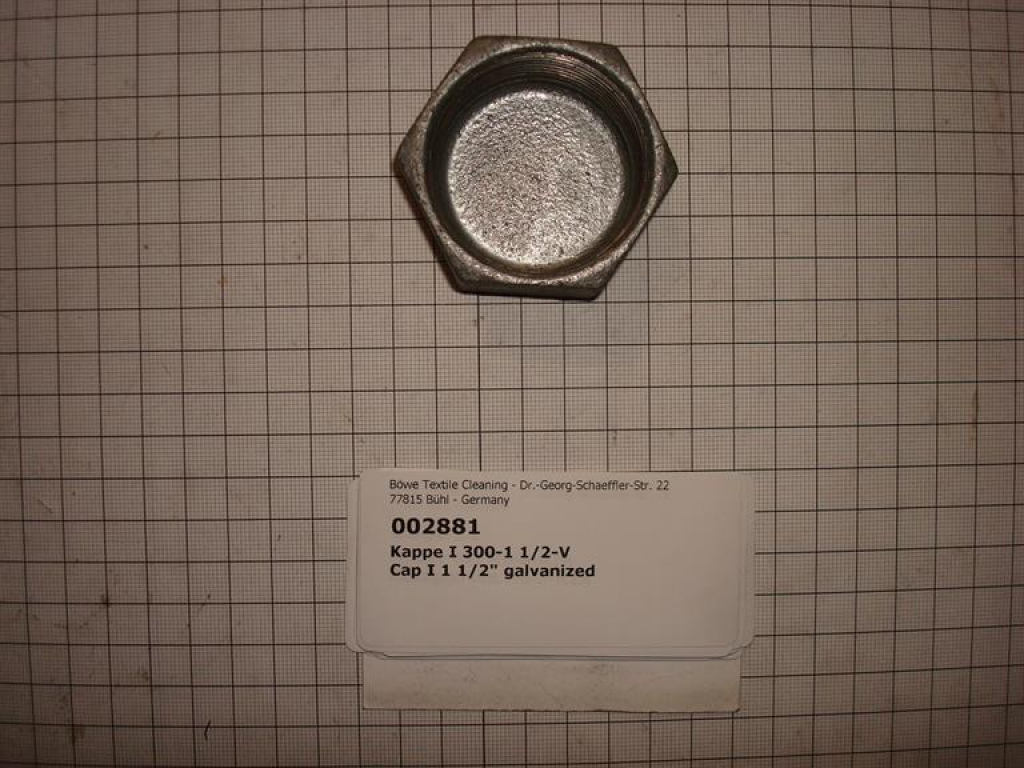 Cap,300V40,1 1/2",galvanized