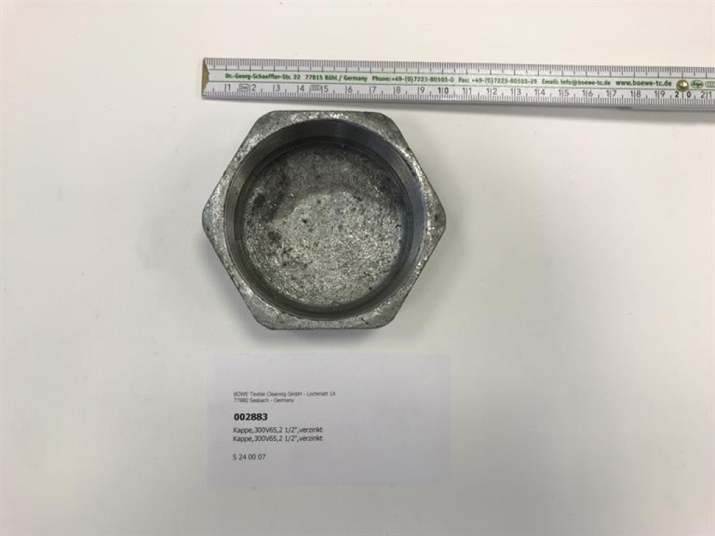 Cap,300V65,2 1/2",galvanized