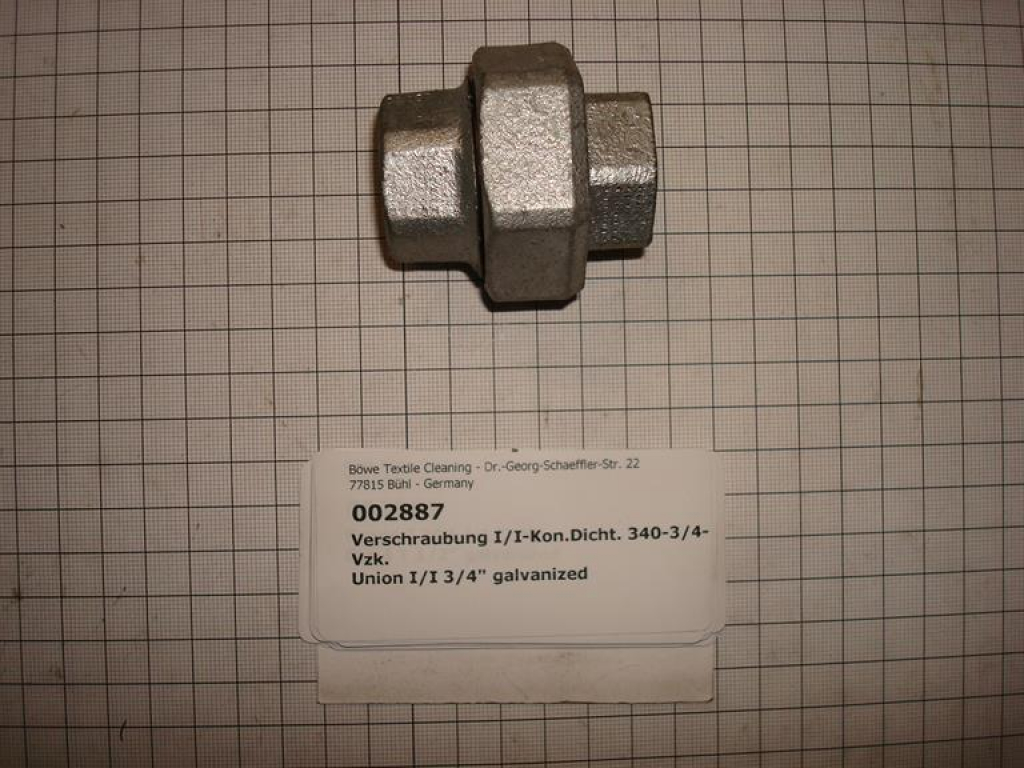 Screw connection,I/I,conical sealing,340V20,3/4",galvanized