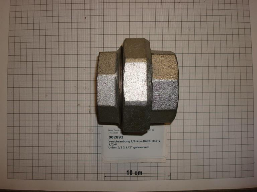 Screw connection,I/I,conical sealing,340V65,2 1/2",galvanized