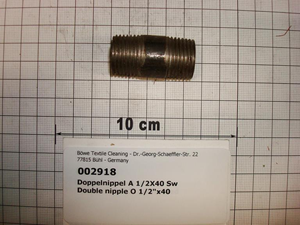 Double nipple,NIPS154,1/2"x40mm,black