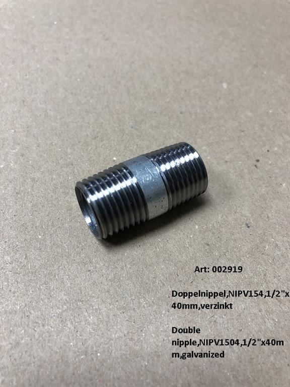 Double nipple,NIPV1504,1/2"x40mm,galvanized