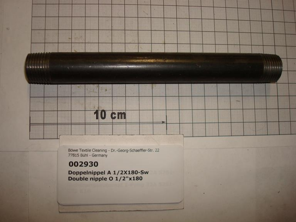 Double nipple,NIPS1518,1/2"x180mm,black