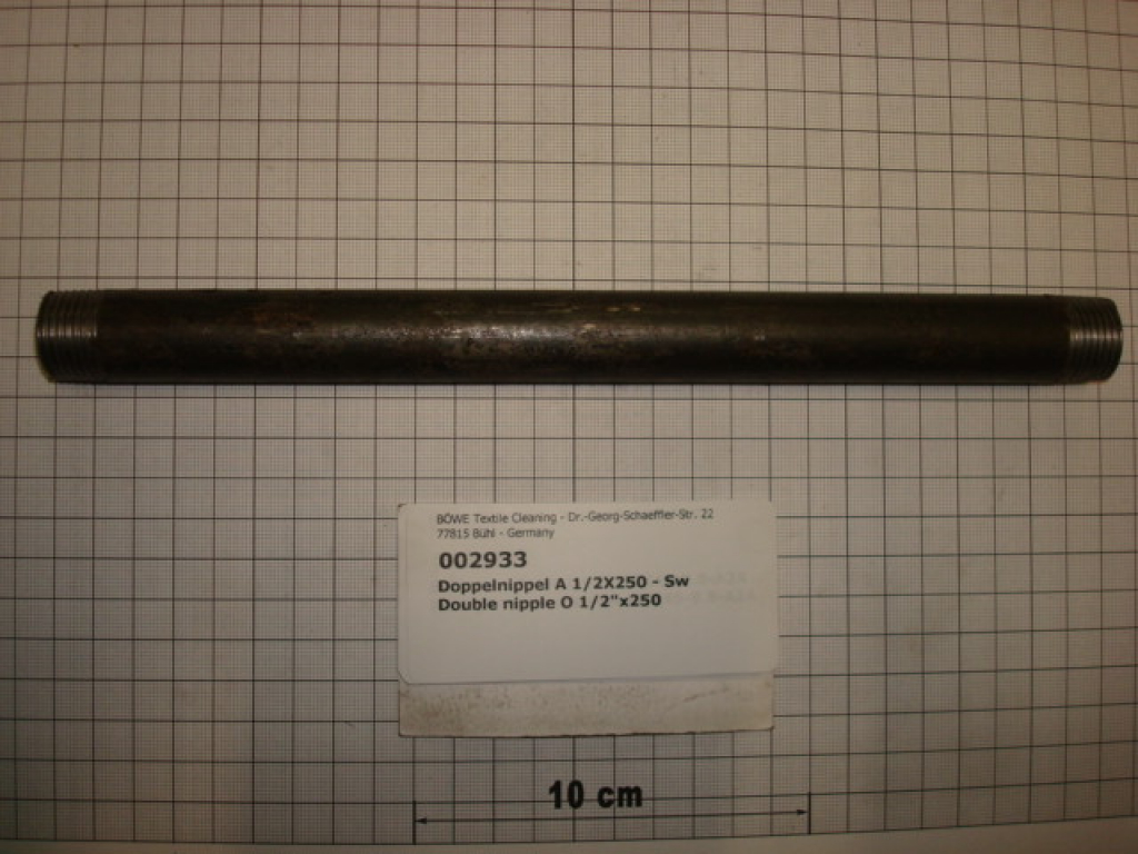 Double nipple,NIPS1525,1/2"x250mm,black