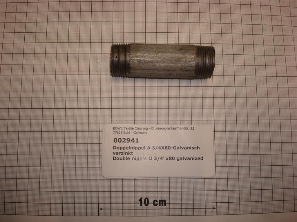 Double nipple,NIPV2008,3/4"x80mm,galvanized