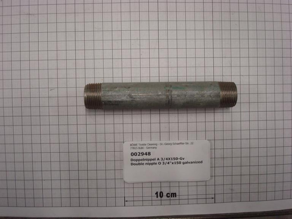 Double nipple,NIPV2015,3/4"x150mm,galvanized