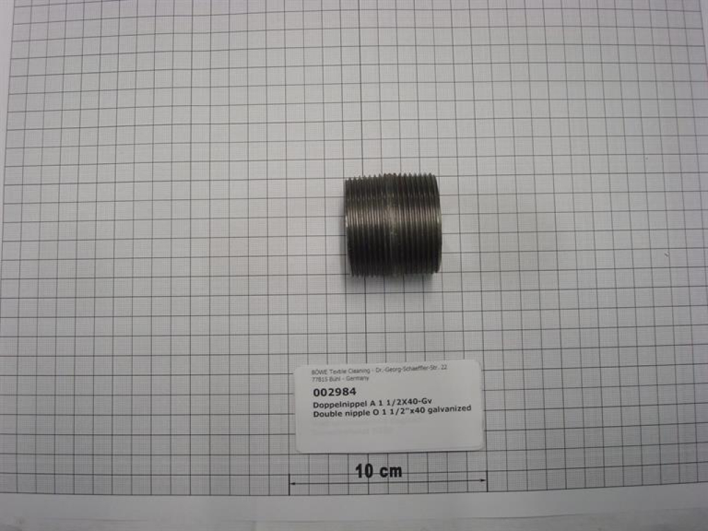 Double nipple,NIPV4004,1 1/2"x40mm,galvanized