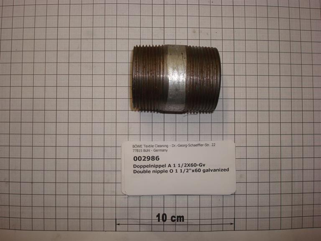 Double nipple,NIPV4006,1 1/2"x60mm,galvanized