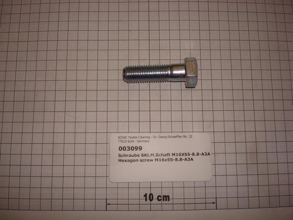 Hexagon screw DIN931,M16x55mm,8.8,galvanized