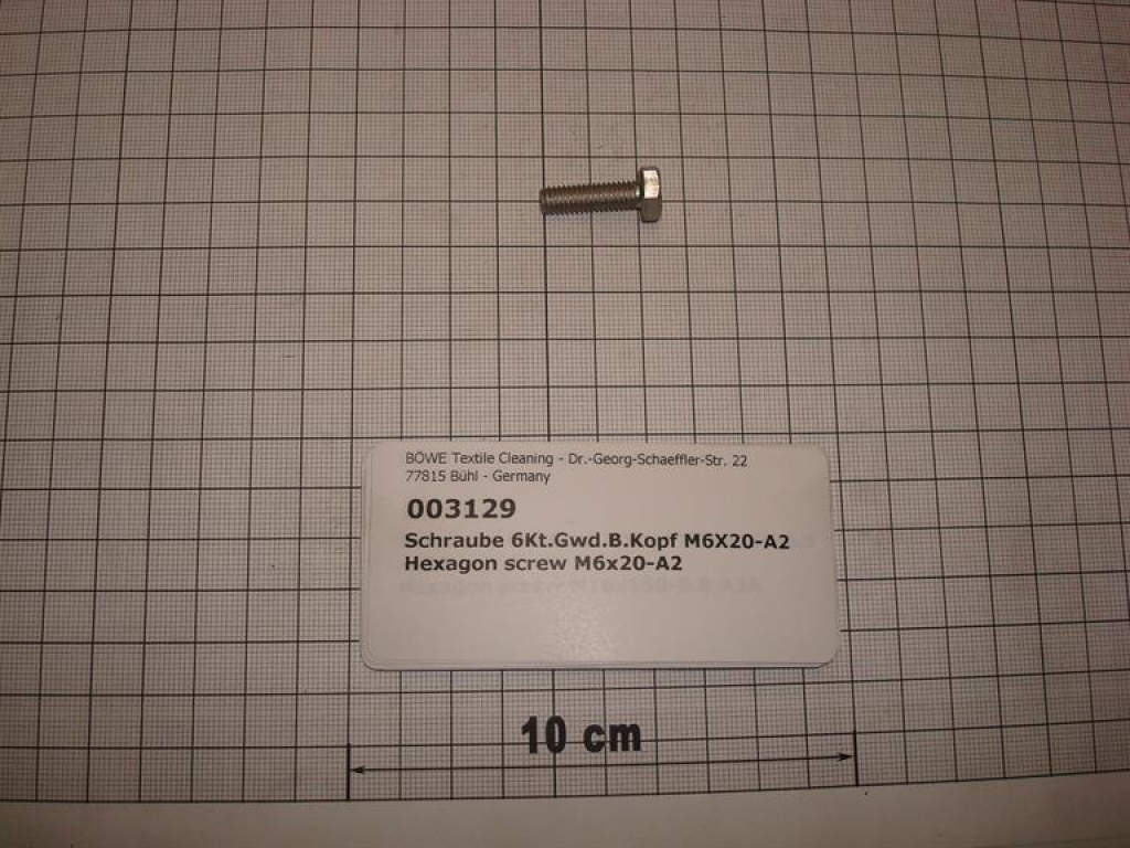 Hexagon screw DIN933,M6x20mm,A2 stainless steel