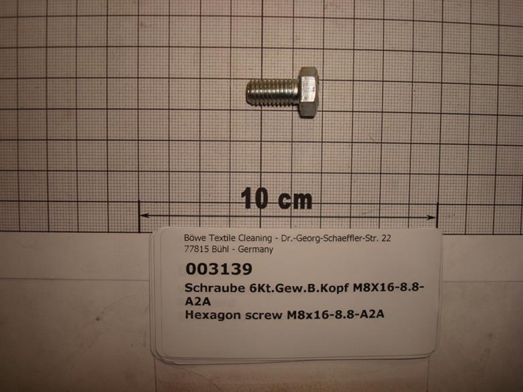 Hexagon screw DIN933,M8x16mm,8.8,galvanized