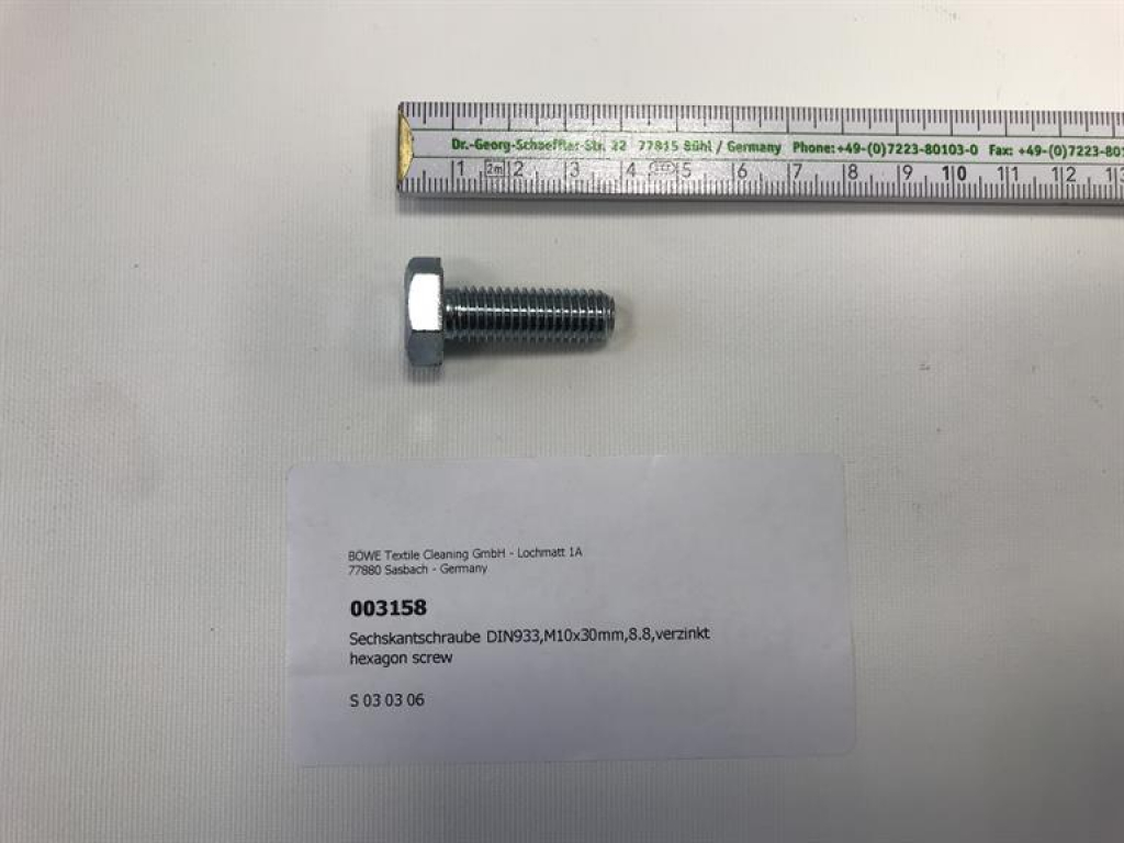 Hexagon screw DIN933,M10x30mm,8.8,galvanized