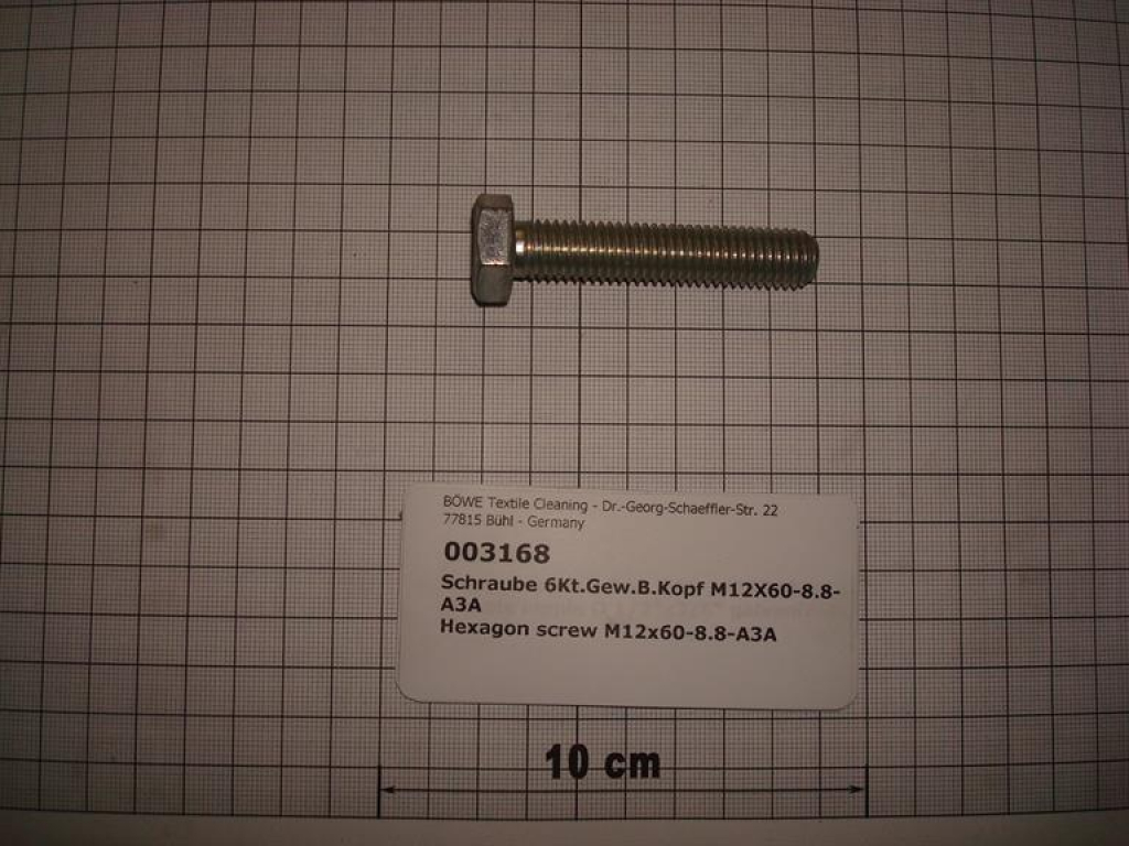 Hexagon screw DIN933,M12x60mm,8.8,galvanized