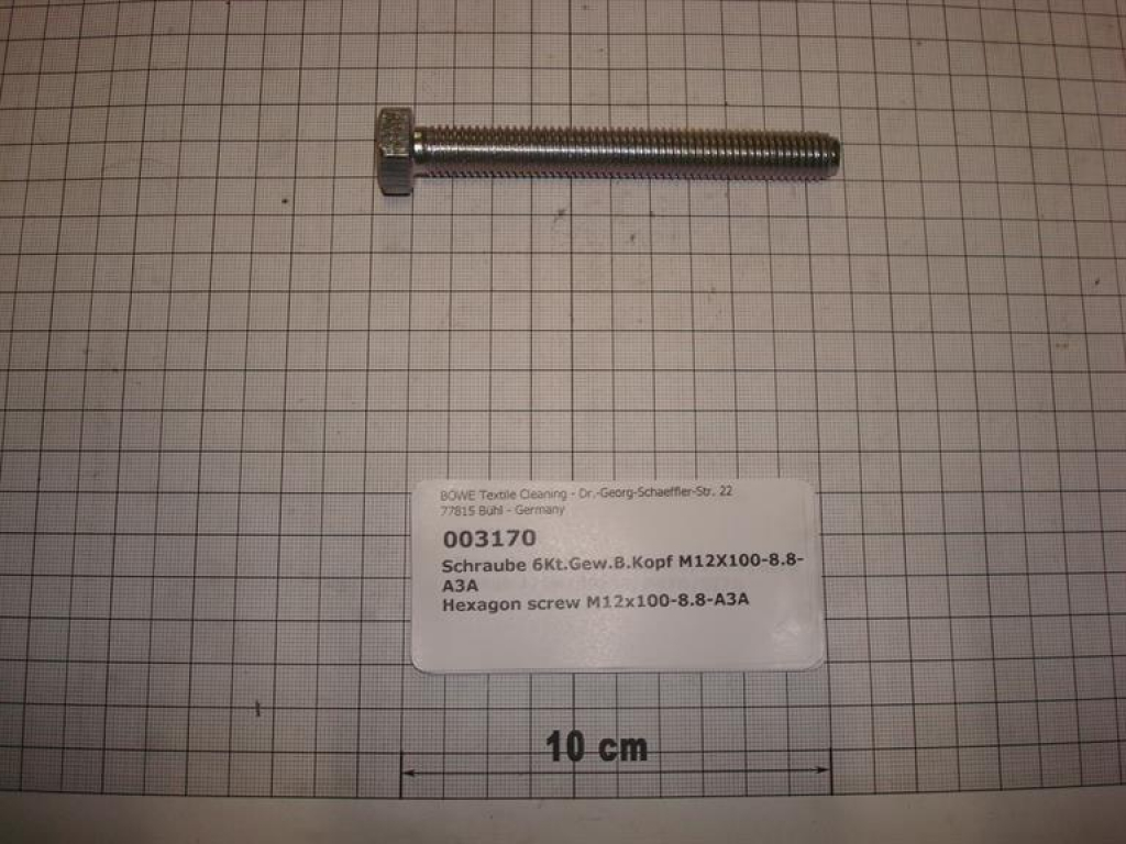 Hexagon screw DIN933,M12x100mm,8.8,galvanized