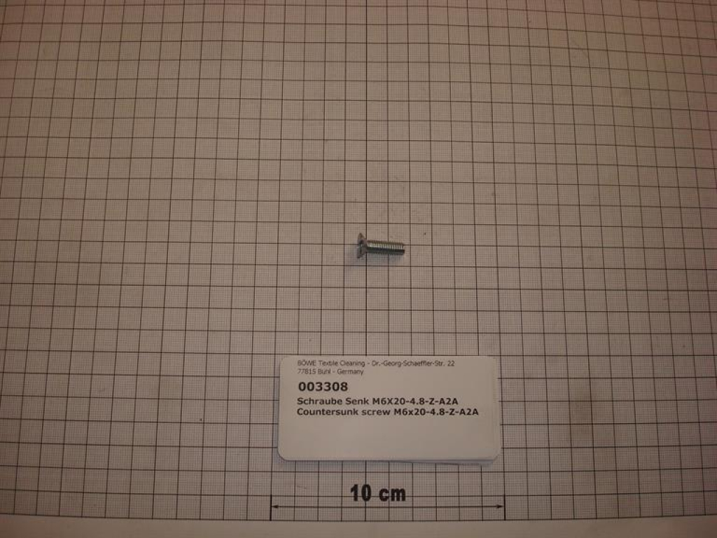 Countersink screw,DIN963,M6x20mm,4.8,galvanized
