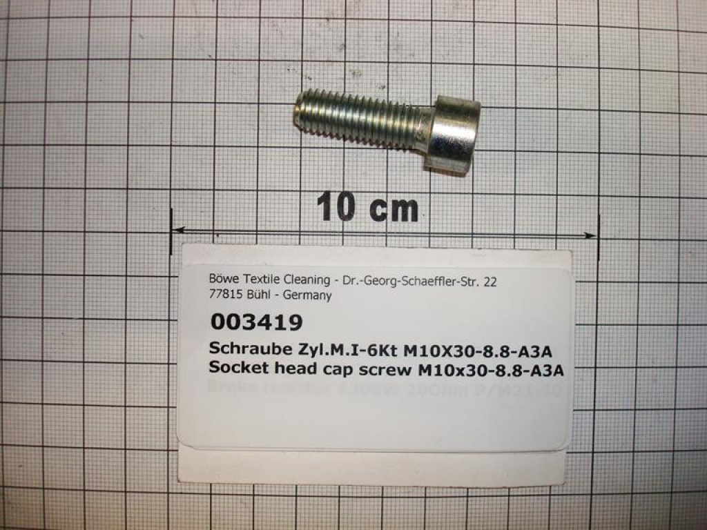 Socket head cap screw M10x30