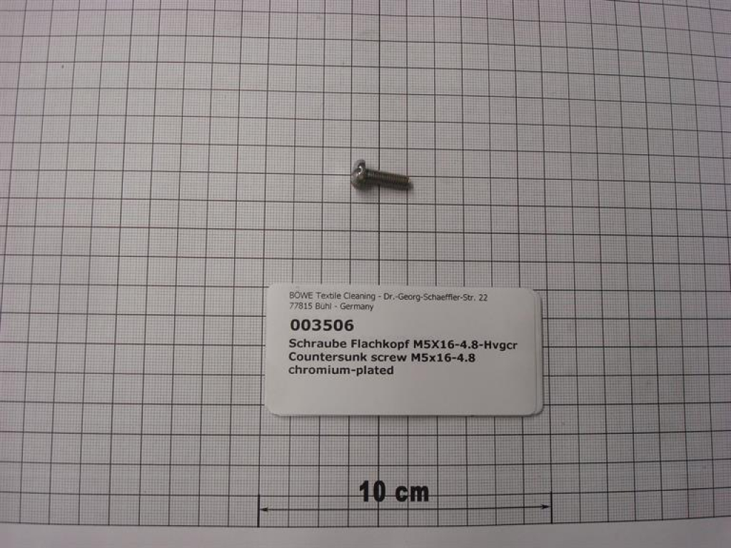 Flat headed screw DIN85,M5x16mm,4.8,chromium-plated