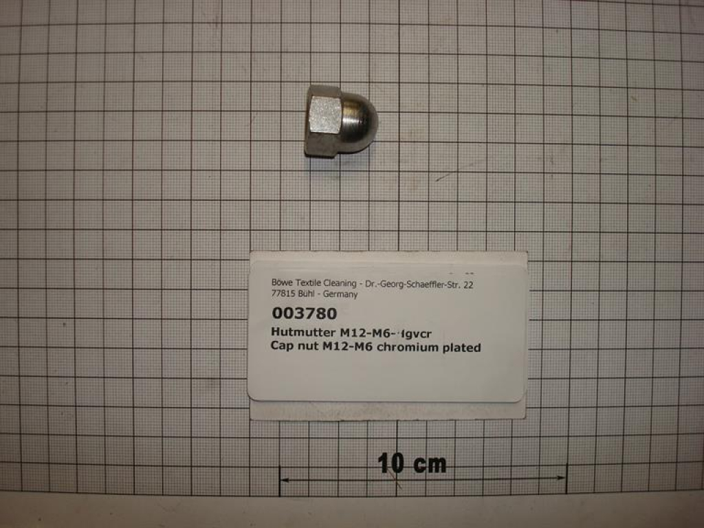 Cap nut,M12,chromium plated,DIN1587