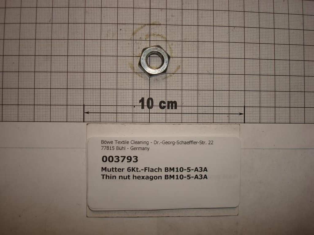Thin nut hexagon M10