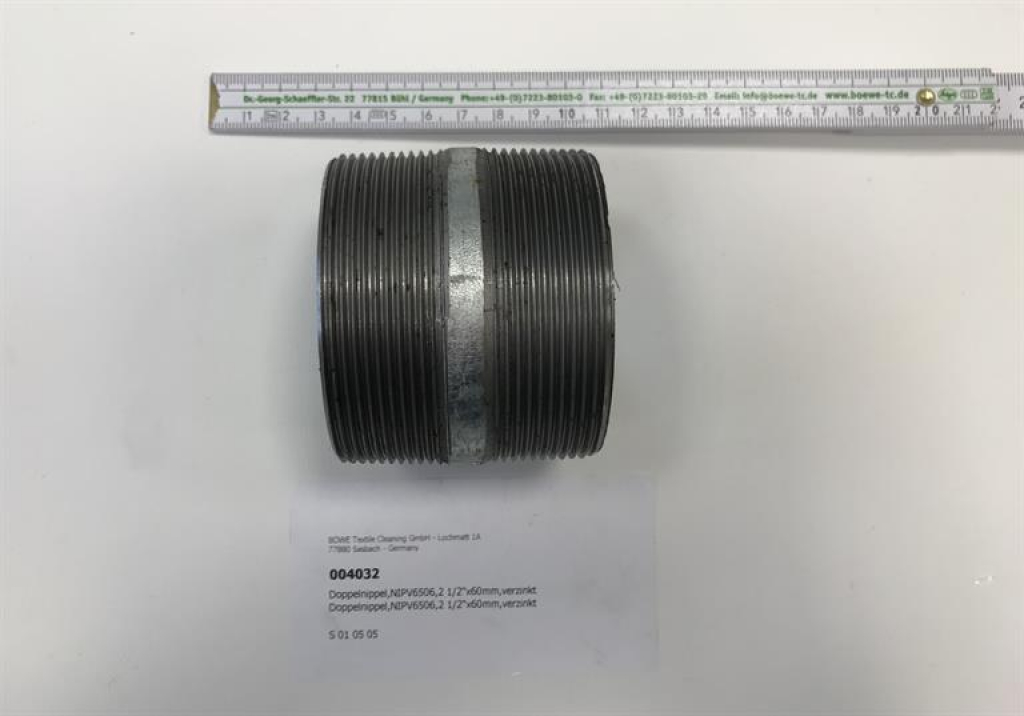 Double nipple,NIPV6506,2 1/2"x60mm, galvanized