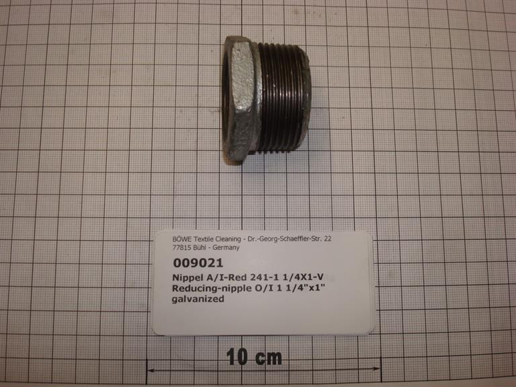 Reducing nipple,241V3225,O/I,1 1/4"x1",galvanized