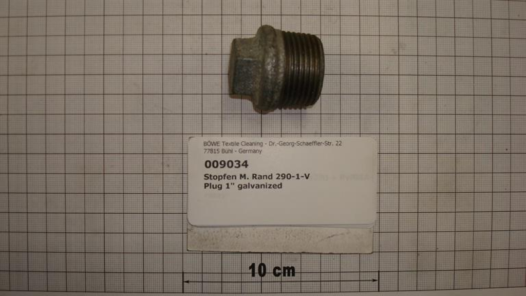 Plug,290V25,1",galvanized