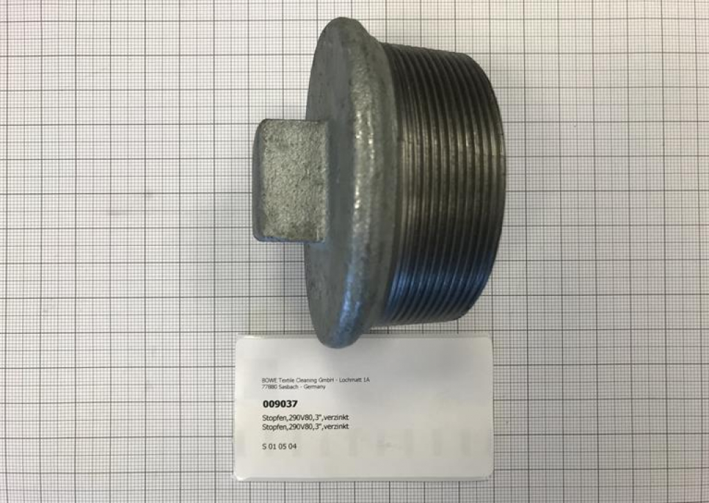 Plug,290V80,3",galvanized