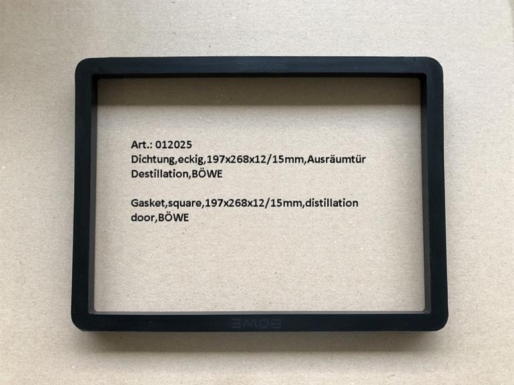 Gasket,square,197x268x12/15mm,distillation door,BÖWE