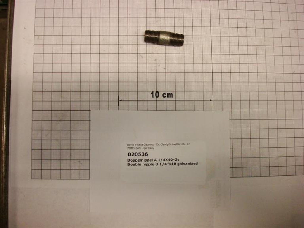 Double nipple,NIPV0804,1/4"x40mm,galvanized
