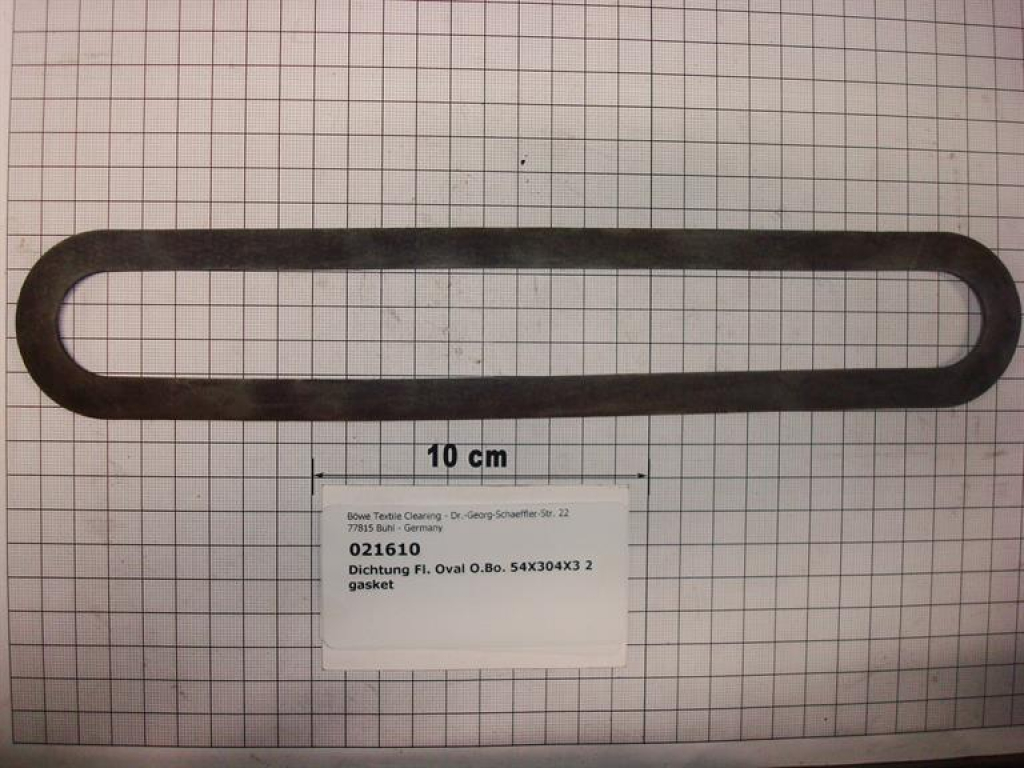 Gasket,oval,54x304x3,2mm,Viton,without bore,P470,SI70