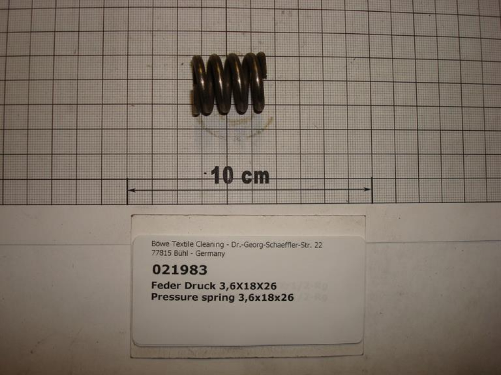 Pressure spring,3,6x18x26mm,loading door,P/M21-30