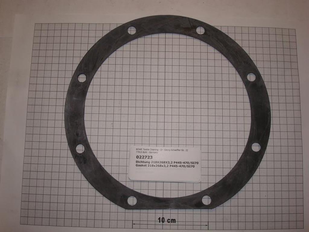 Gasket,round,218x268x3,2mm,8-holes,P445,P470,SI70