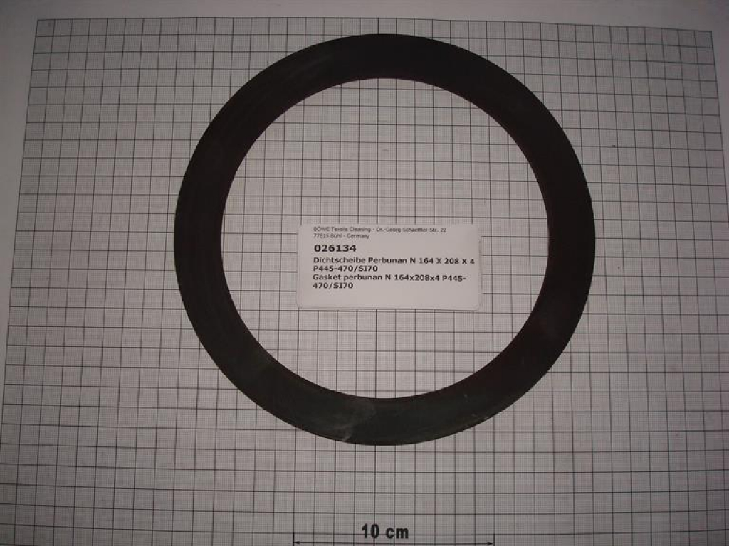 Gasket,round,164x208x4mm,perbunan,P445-470/SI70