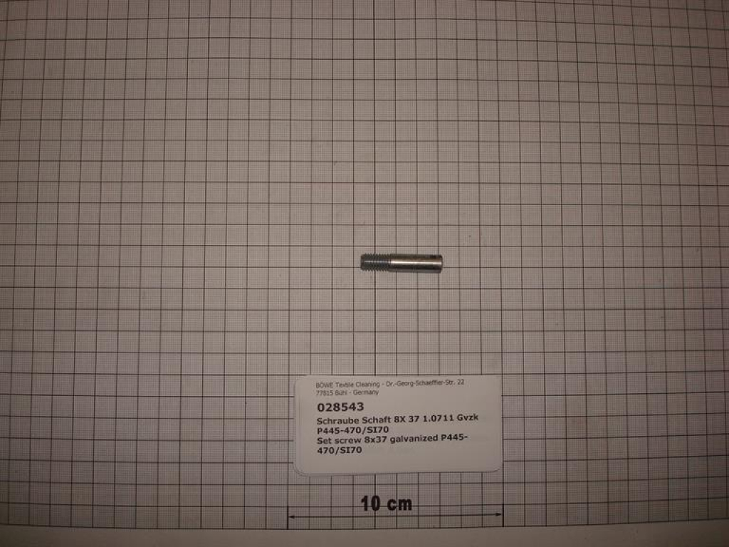 Set screw M8x37mm,galvanized,1.0711,P445-470/SI70