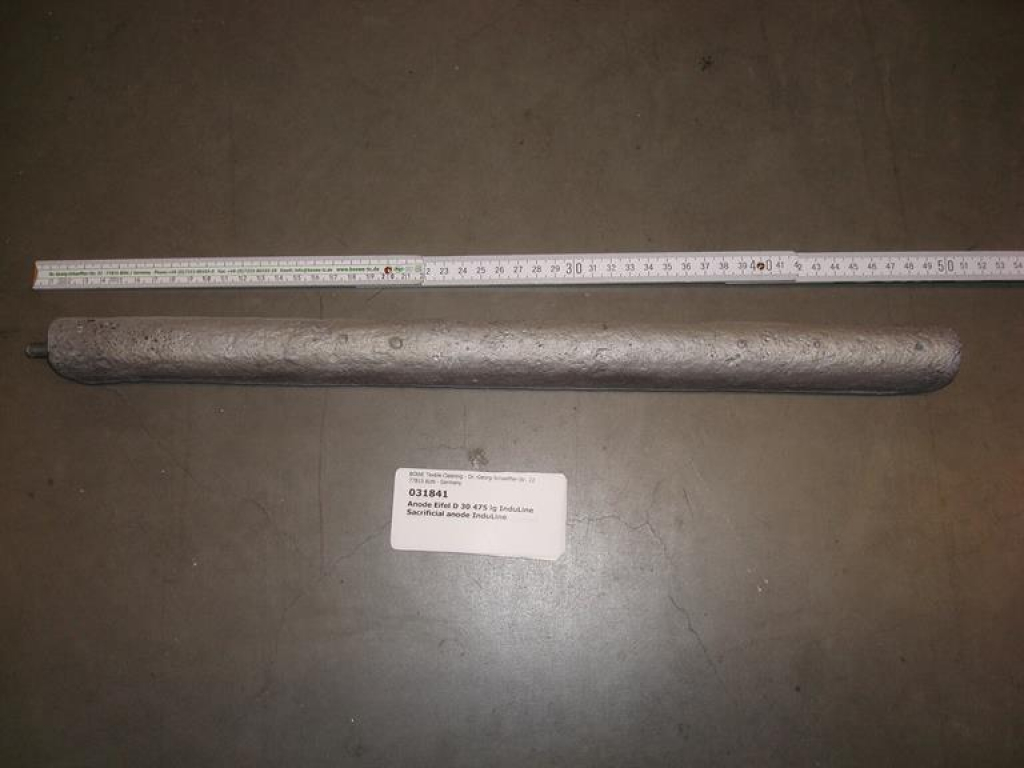Sacrificial anode,dia30x475mm,M8x20mm,InduLine