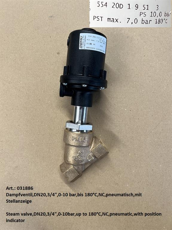 Steam valve 3/4" 0-10 bar